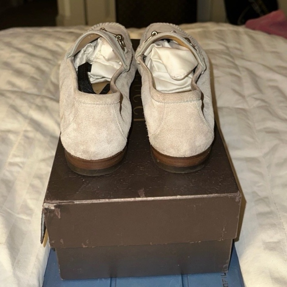 Gucci Men's Light Gray Suede Loafers - Picture 3 of 4